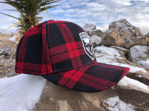 Red Plaid Fitted Hat
