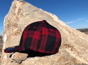 Red Plaid Fitted Hat