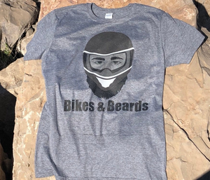 Black Helmet Bike and Beards T-Shirt