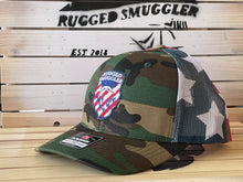 Load image into Gallery viewer, *NEW* Camo Stars and Stripes Trucker Hat